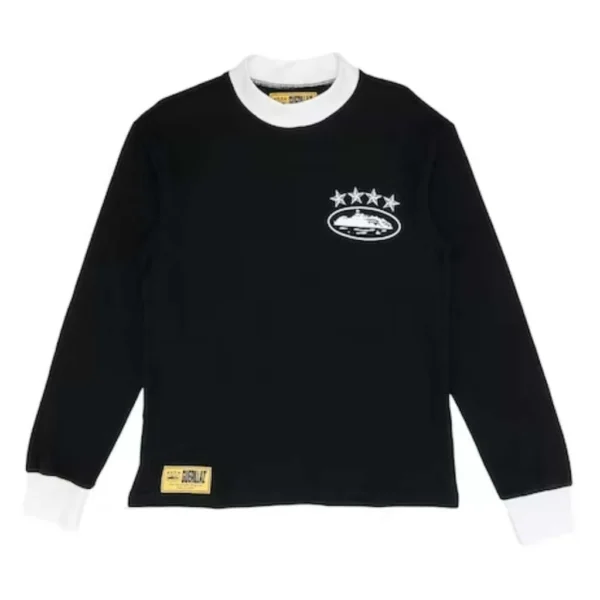 Corteiz 4Starz Alcatraz Waffle Long-sleeved Black Sweatshirt