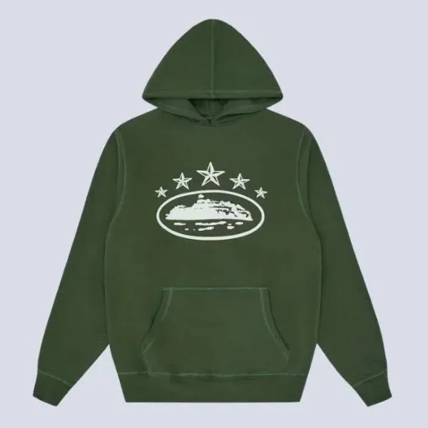 Corteiz 5 Starz Alcatraz Hoodie Green