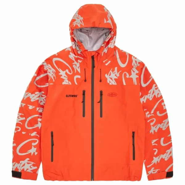 Corteiz Elitework Waterproof Shell Orange Jacket