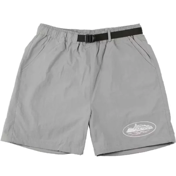 Corteiz Nylon Litework Shorts in Silver