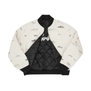 Corteiz REVERSIBLE BOMBER JACKET OFFWHITE BLACK