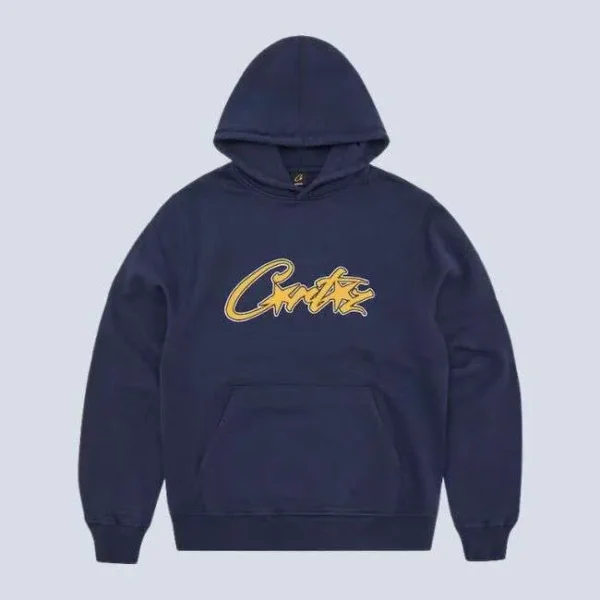 Corteiz Satin Applique Allstarz Hoodie Navy